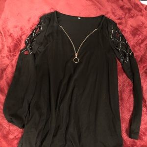 Super cute cold shoulder top bling